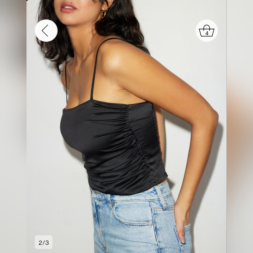 Dynamite Black Ruched Tank Top